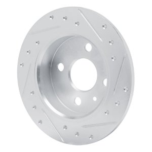 Chevrolet ASTRA Brake Rotor - Rear Right - R1 Concepts - Drilled & Slotted - Silver - `00-`05